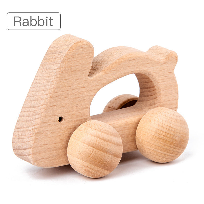 Cute Animal Wooden Baby Toy – Montessori Push & Stack Blocks for Infants