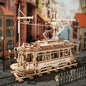 ROKR Classic City Tram 3D Wooden Puzzle LK801 – 374-Piece DIY Mechanical Model