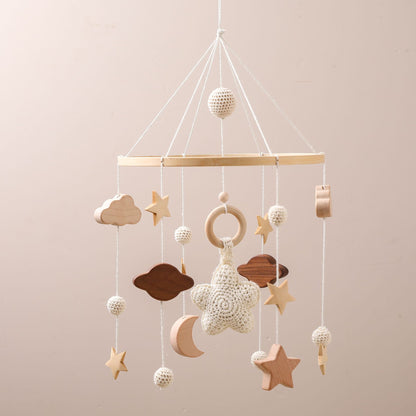 Star Moon Cloud Crib Mobile – Soft Felt Baby Nursery Hanging Pendant, Gender-Neutral Mobile Decor