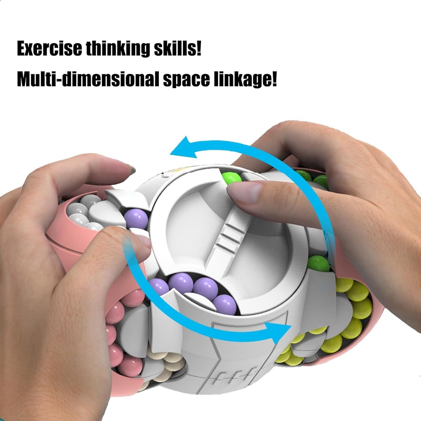 3D Magic Bean Decompression Cube – Rotating Fingertip Fidget Puzzle Toy