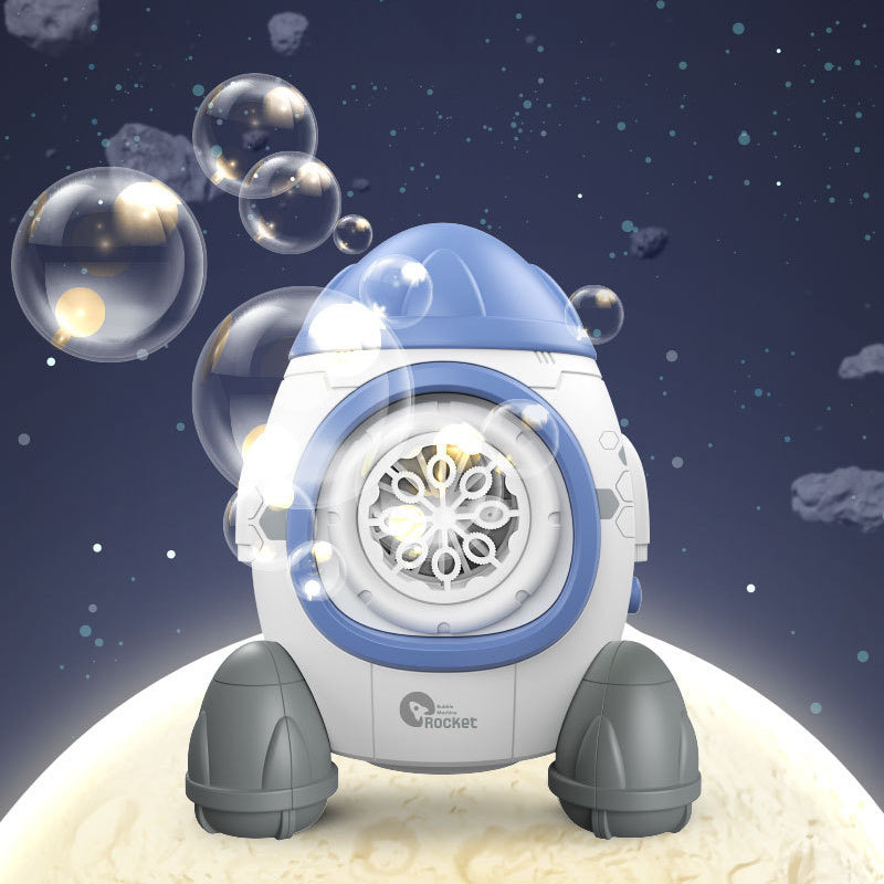 Rocket-Shaped Automatic Bubble Machine with Lights & Music