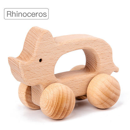 Cute Animal Wooden Baby Toy – Montessori Push & Stack Blocks for Infants