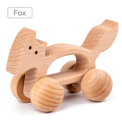 Cute Animal Wooden Baby Toy – Montessori Push & Stack Blocks for Infants