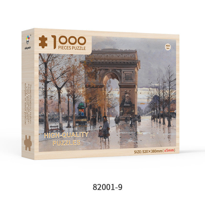 Custom 1000-Piece Wooden Puzzle – Special Shaped Educational Jigsaw for Adults