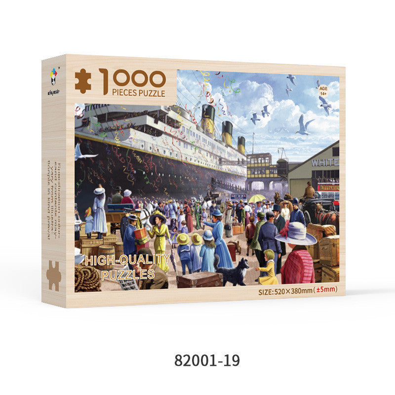 Custom 1000-Piece Wooden Puzzle – Special Shaped Educational Jigsaw for Adults