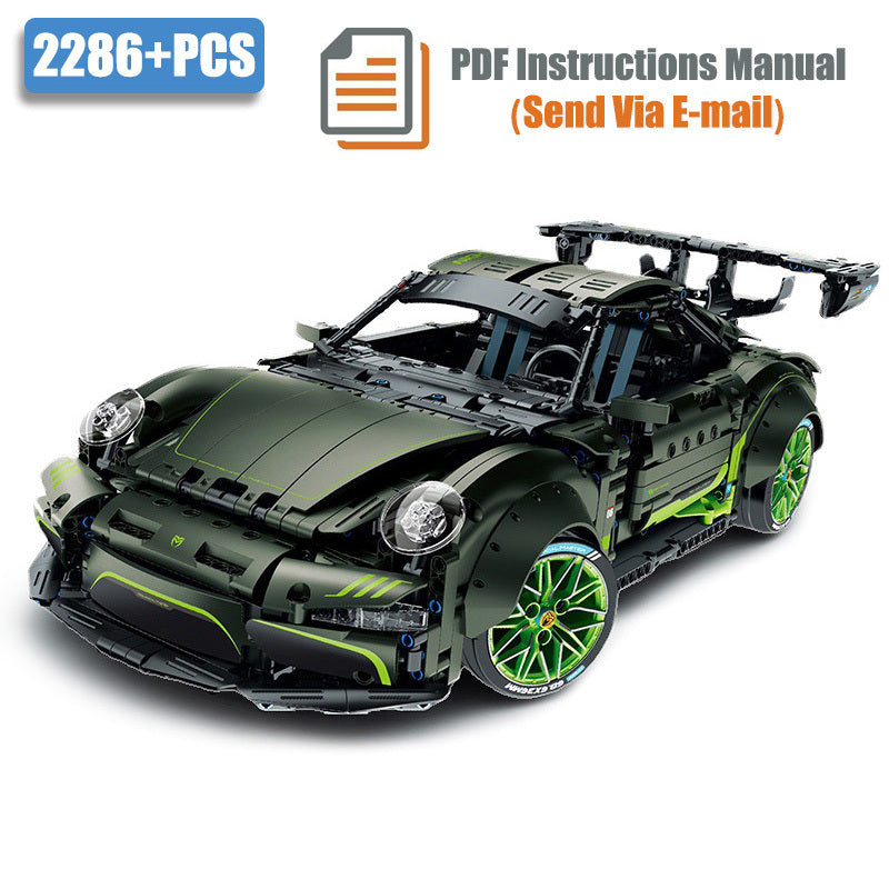 Gradient Sports Car Building Block Model – 3D DIY Automotive Brick Kit for Adults