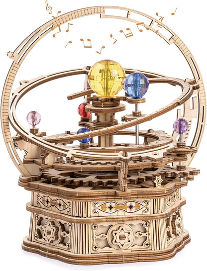 ROKR Starry Night Orrery 84-Piece 3D Wooden Mechanical Music Box