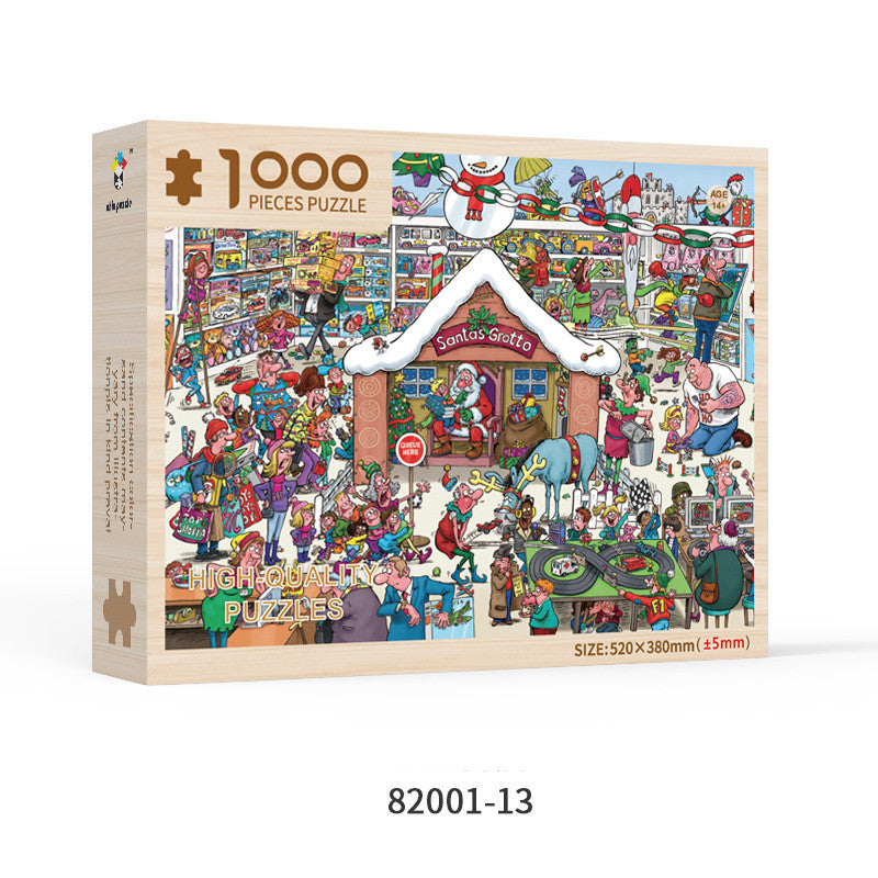Custom 1000-Piece Wooden Puzzle – Special Shaped Educational Jigsaw for Adults