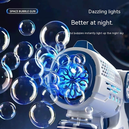 Space Astronaut Bubble Gun – Fully Automatic Electric Bubble Blaster with LED Lights