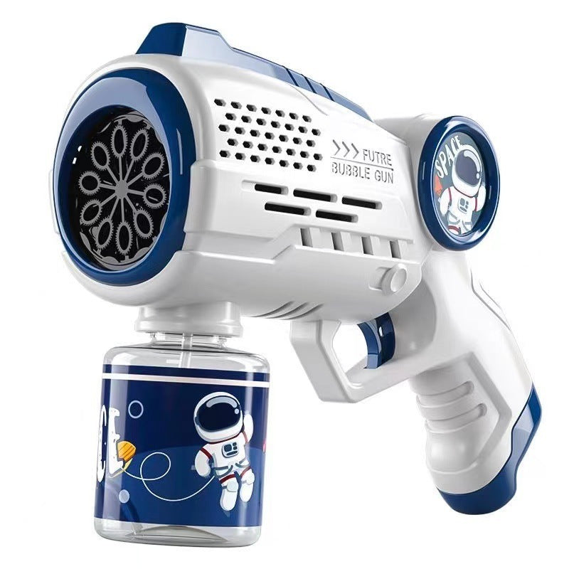 Space Astronaut Bubble Gun – Fully Automatic Electric Bubble Blaster with LED Lights